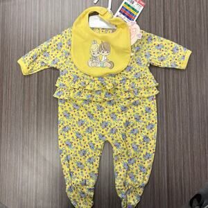 Vintage Precious Moments Baby Girl Yellow Floral Romper – Size 0-3M